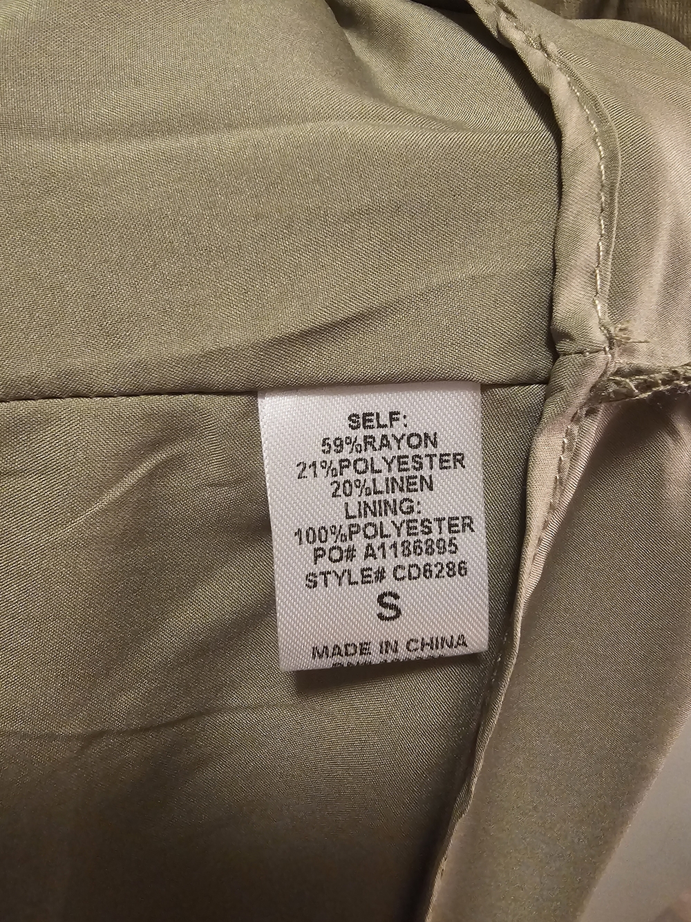 Olive Green Maxi Dress with Gathered Bust and Adjustable Straps - Picture 5 of 5